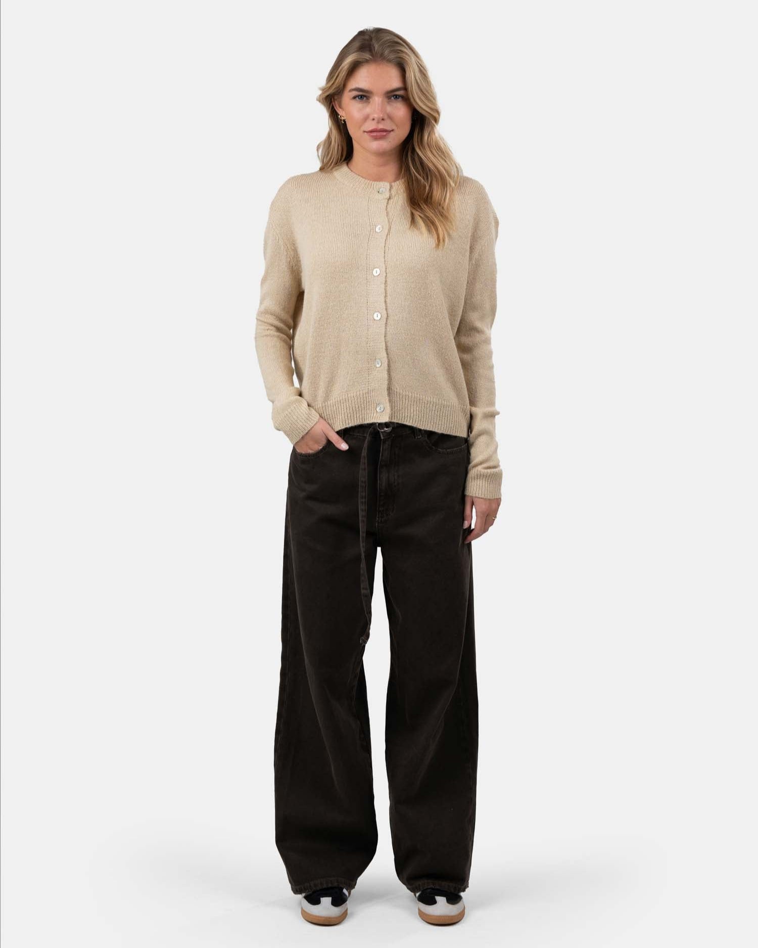 Light Weight Cardigan Beige | Skagen - clothing.dk